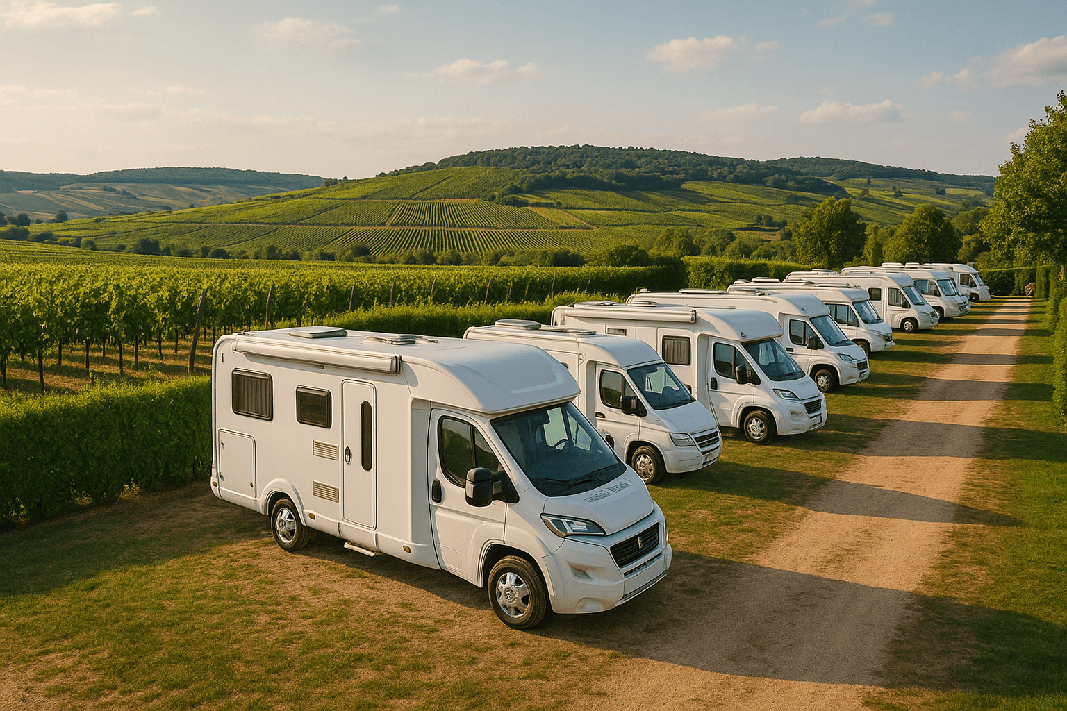 Campingplatz und Wohnmobilstellplatz in Gau-Algesheim mit Blick auf die Weinberge