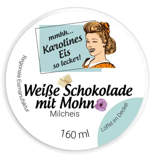 Weiße Schokolade mit Mohn