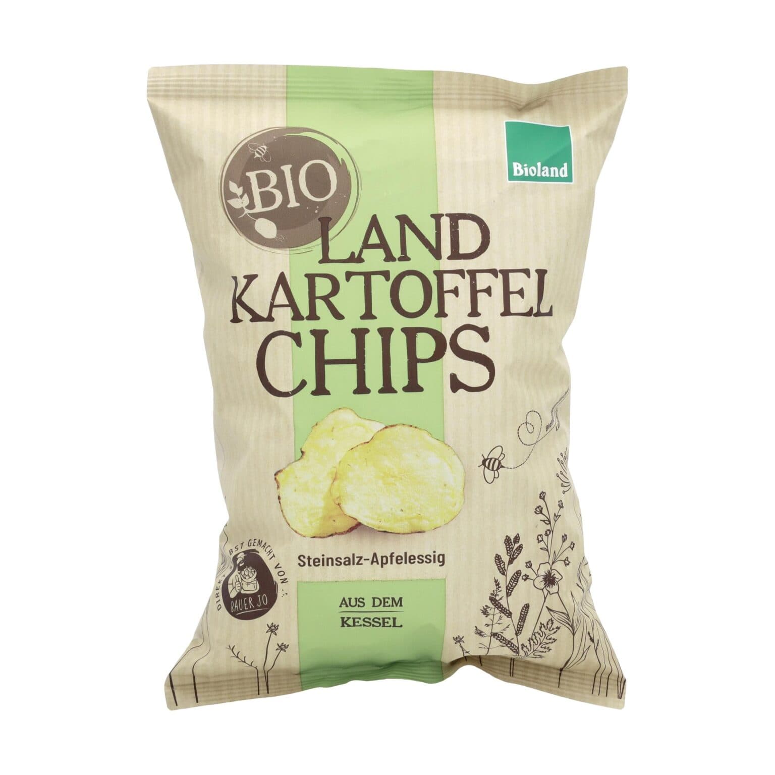 Landkartoffel Chips - Steinsalz-Apfelessig (Bio)